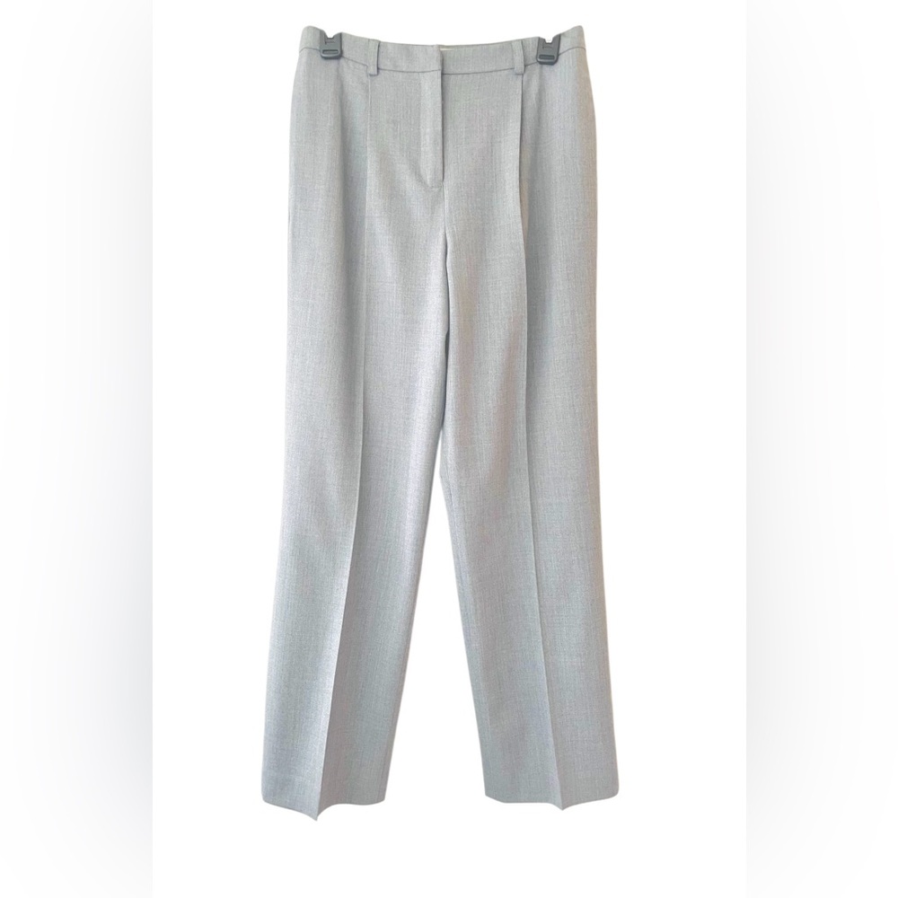 Kate Hill Trouser Dress Pants Embedded Crease Woolmark Blend Gray Size 8P